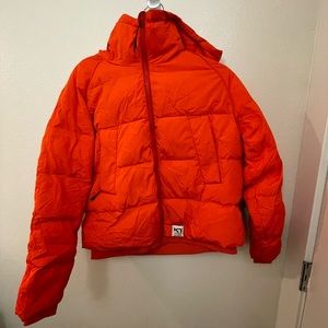 Kari Traa - Neon orange cropped puffer jacket - Size M
